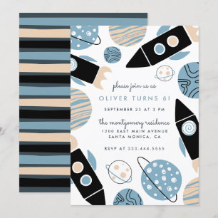 Invitation Fête d'anniversaire des enfants d'espace