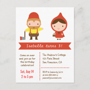 Invitation Fête d'anniversaire des enfants du Petit Chaperon 