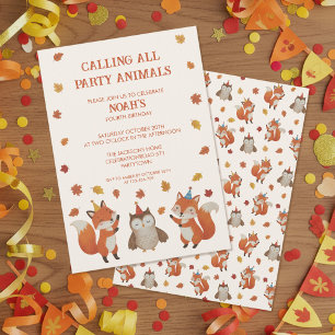 Invitation Fête d'anniversaire des enfants en automne dans le