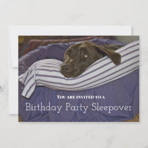 Invitation Fête d'anniversaire des enfants Pyjama Chien endor