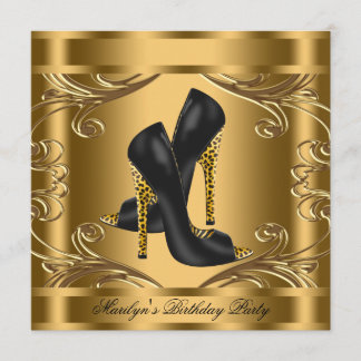 Invitation Fête d'anniversaire des femmes noires et d'or