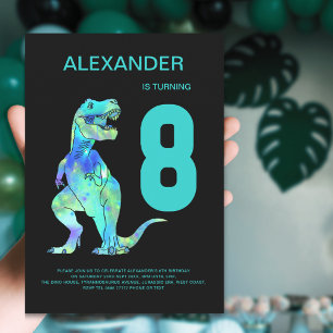 Invitation Fête d'anniversaire des garçons dinosaures T-Rex p