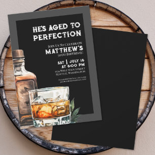 Invitation Fête d'anniversaire des hommes au Whiskey