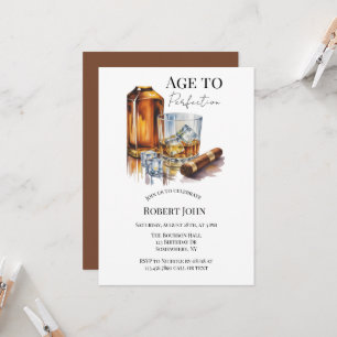 Invitation Fête d'anniversaire des hommes au Whisky et cigare