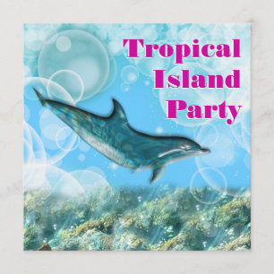 Invitation Fête d'anniversaire des îles tropicales de la plag