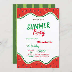 Invitation Fête d'anniversaire d'été