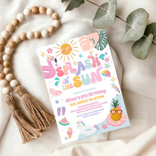 Invitation Fête d'anniversaire d'été au bord de la piscine so
