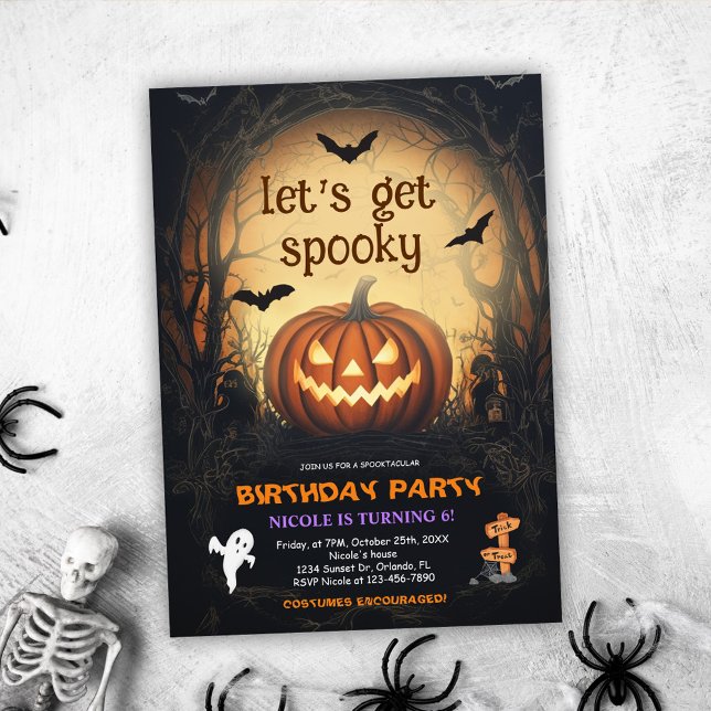 Invitation Fête d'anniversaire d'Halloween (Halloween Birthday Party Invitation)