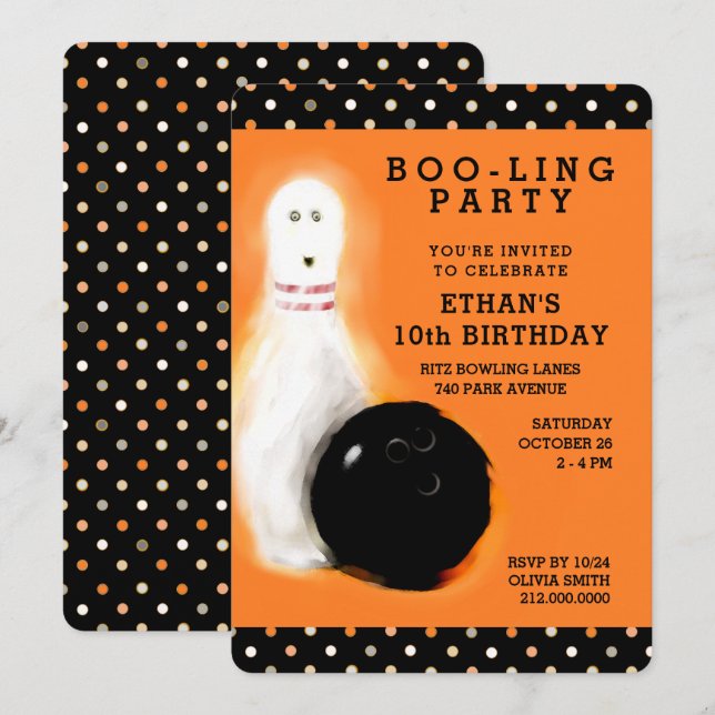 Invitation Fête d'anniversaire d'Halloween (Devant / Derrière)