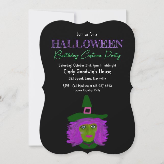 Invitation Fête d'anniversaire d'Halloween adulte (Devant)