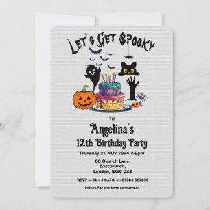Invitation Fête d'anniversaire d'Halloween personnalisable