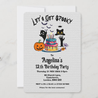 Invitation Fête d'anniversaire d'Halloween personnalisable
