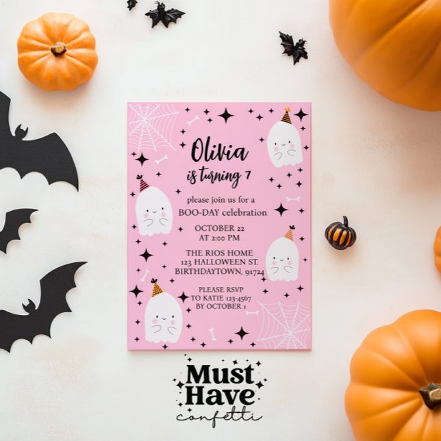 Invitation Fête d'anniversaire d'Halloween pour enfants Fantô (Créateur téléchargé)