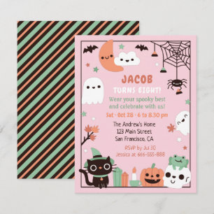 Invitation Fête d'anniversaire d'Halloween pour enfants migno