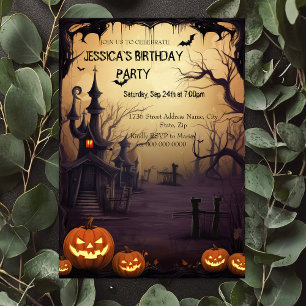 Invitation Fête d'anniversaire d'Halloween très effrayant