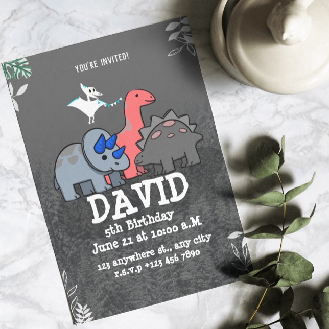 Invitation Fête d'anniversaire dinosaure (Dinosaur Birthday Party Invitation)