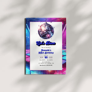 Invitation Fête d'anniversaire Disco Retro