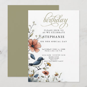 Invitation Fête d'anniversaire d'observateurs d'oiseaux