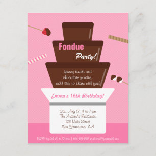 Invitation Fête d'anniversaire douce de filles de fontaine de