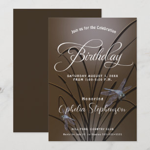 Invitation Fête d'anniversaire douce papillon de nuit Mocha