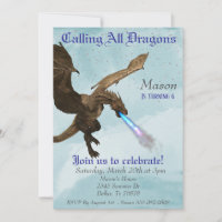 Fête d'anniversaire Dragon Wyvern soufflant du feu