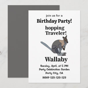 Invitation Fête d'anniversaire drôle avec des animaux sauvage