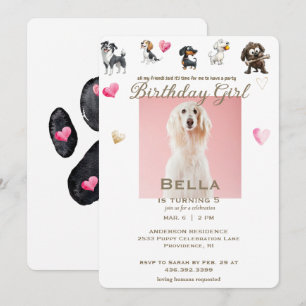 Invitation Fête d'anniversaire drôle de chienne avec photo co