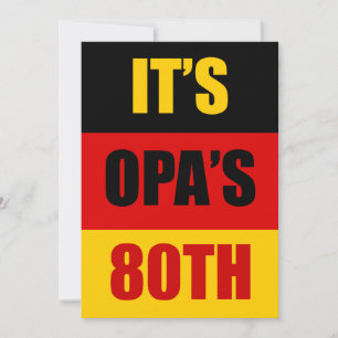 Invitation Fête d'anniversaire du 80e anniversaire de l'Opa