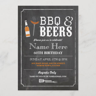 Invitation Fête d'anniversaire du barbecue Cheers & Beers 30e