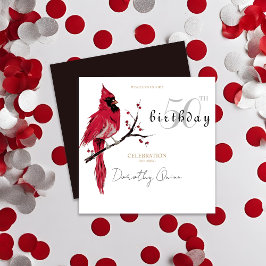 Invitation Fête d'anniversaire du cardinal de l'aquarelle