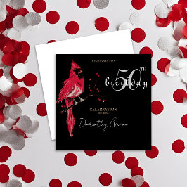 Invitation Fête d'anniversaire du cardinal de l'aquarelle