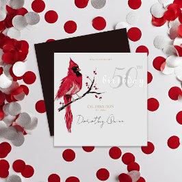 Invitation Fête d'anniversaire du cardinal de l'aquarelle