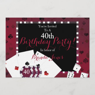 Invitation fête d'anniversaire du casino
