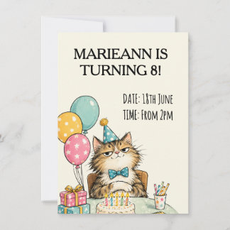 Invitation Fête d'anniversaire du chat patron