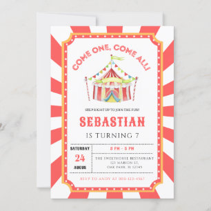 Invitation Fête d'anniversaire du cirque