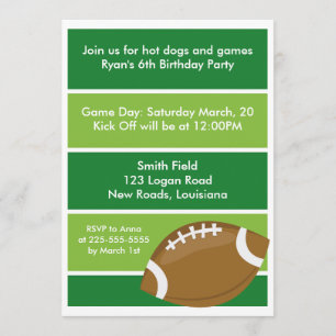 Invitation Fête d'anniversaire du football