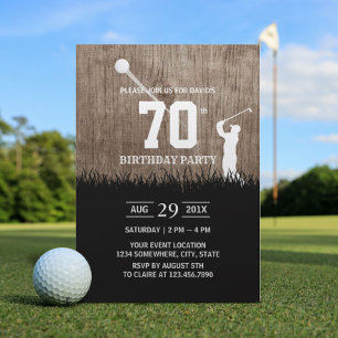 Invitation Fête d'anniversaire du golf rustique