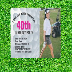 Invitation Fête d'anniversaire du golf spécial
