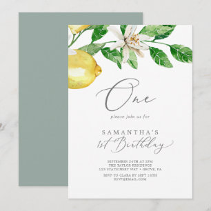 Invitation Fête d'anniversaire du jardin de citron moderne