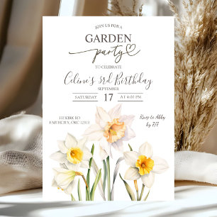 Invitation Fête d'anniversaire du jardin de jonquilles de pri