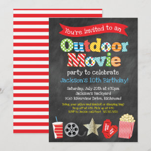Invitation Fête d'anniversaire du Jardin en plein air - Chalk