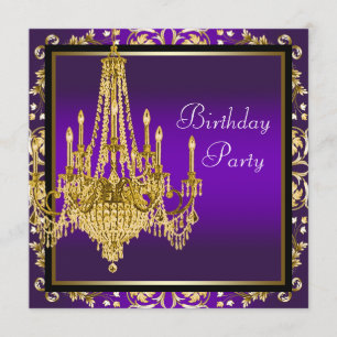 Invitation Fête d'anniversaire du lustre doré