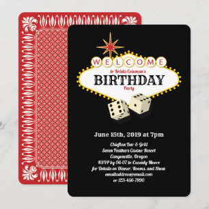 Invitation Fête d'anniversaire du Marquis de Las Vegas Noir