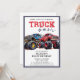 Invitation Fête d'anniversaire du Monster Truck Enfants Moder (Devant/Arrière en situation)