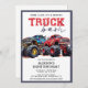 Invitation Fête d'anniversaire du Monster Truck Enfants Moder (Devant / Derrière)