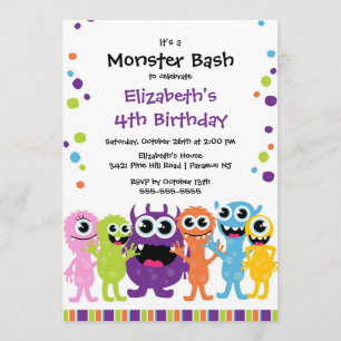 Invitation Fête d'anniversaire du petit monstre de CUB