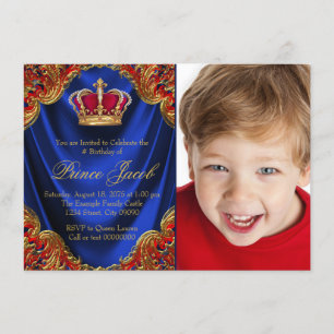Invitation Fête d'anniversaire du prince garçon