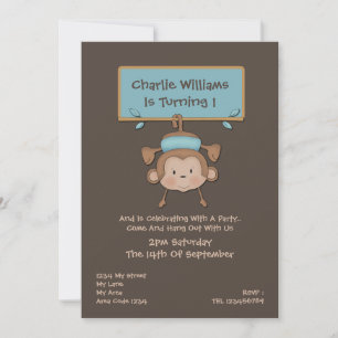 Invitation Fête d'anniversaire du singe