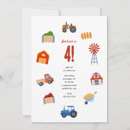 Invitation Fête d'anniversaire du tracteur
