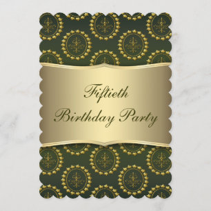 Invitation Fête d'anniversaire du vert vert de la femme
